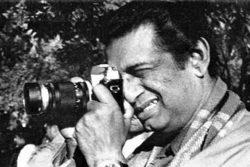 Portrait of Satyajit Ray at UN exhibition