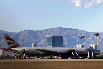British Airways plane catches fire in Las Vegas
