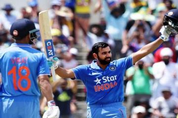 Rohit's ton powers India to 308/8