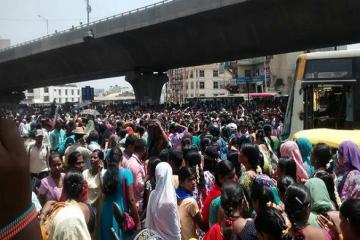 Garment workers protest, block highways